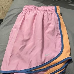 pink and orange nike shorts